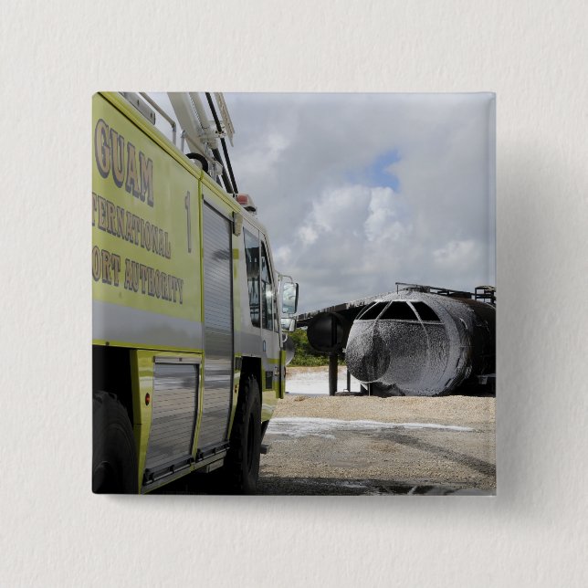 Guam's WONPAT Airport 15 Cm Square Badge (Front)