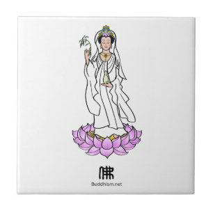 Guan Yin Bodhisattva on Lotus  Tile