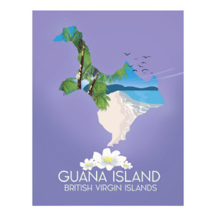 Guana Island British Virgin Islands travel poster