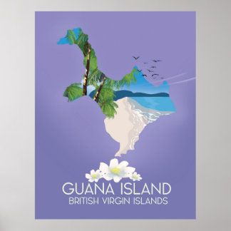Guana Island British Virgin Islands travel poster