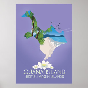 Guana Island British Virgin Islands travel poster