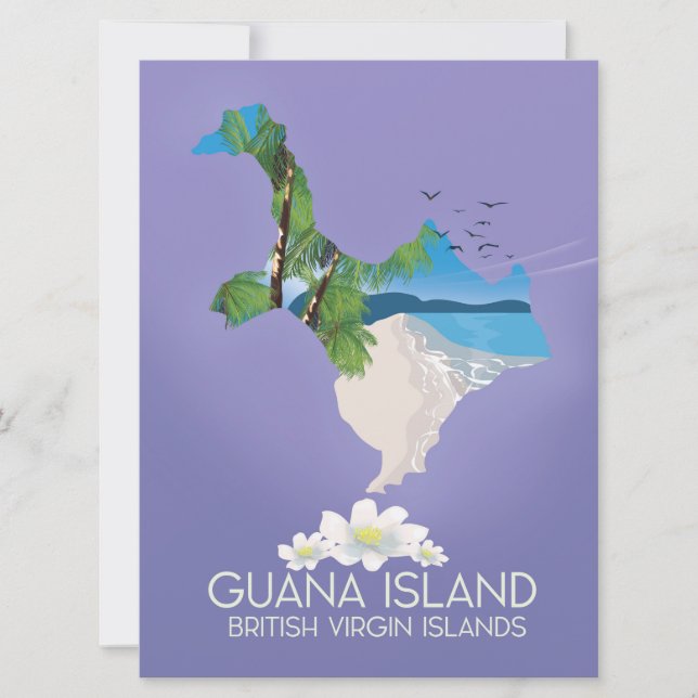 Guana Island British Virgin Islands travel poster Invitation (Front)