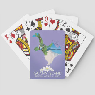 Guana Island British Virgin Islands travel poster Playing Cards