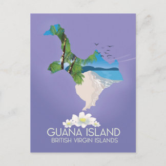 Guana Island British Virgin Islands travel poster Postcard