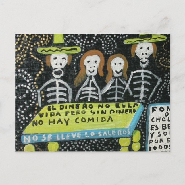 Guanajuato folk art, Día de los Muertos Postcard (Front)