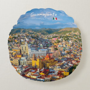 Guanajuato, Mexico - Colourful Cityscape Round Cushion