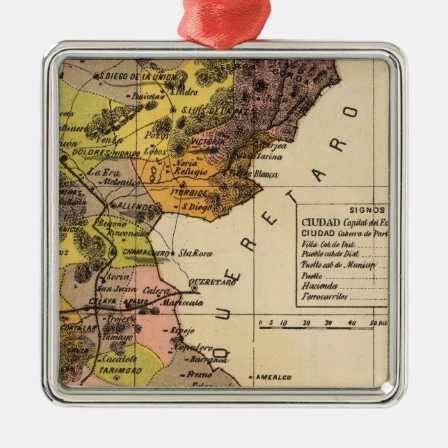 Guanajuato, Mexico Metal Tree Decoration (Front)