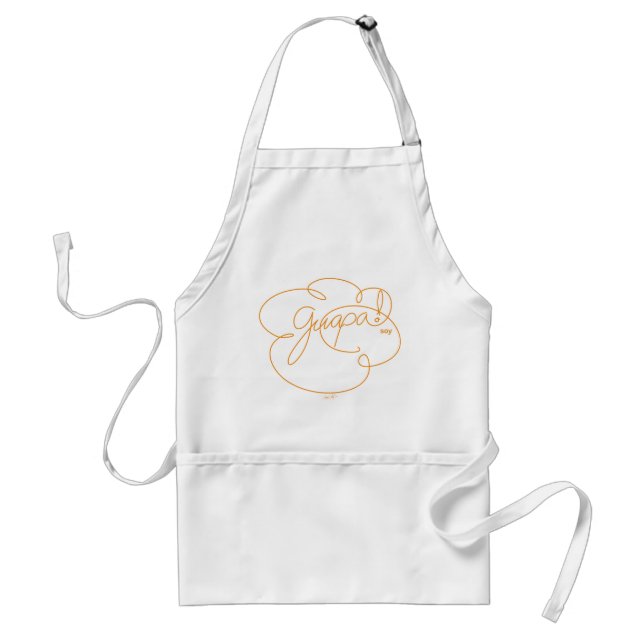 GUAPA soy - Bold CloudS - Orange Script Standard Apron (Front)