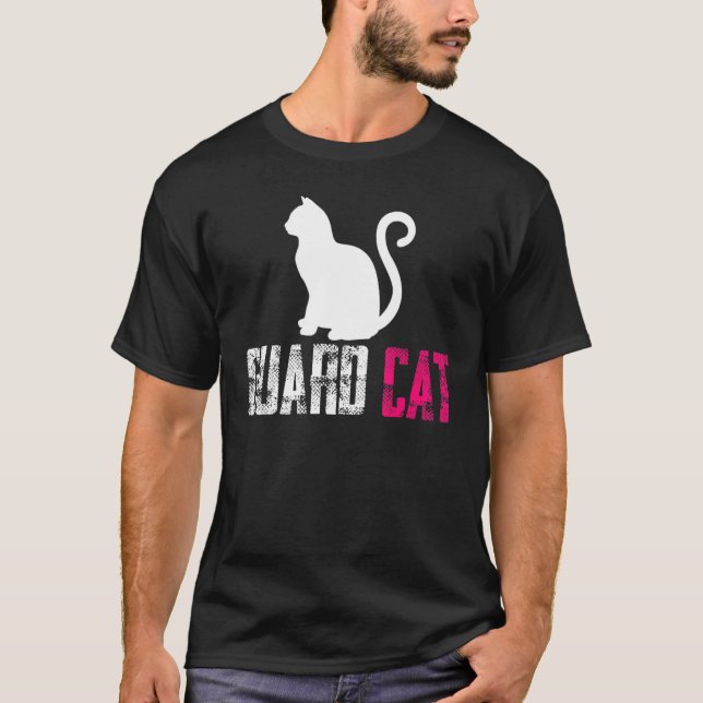 Guard Cat Security And Protect  Present T-Shirt (Front)