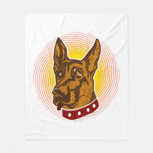 Guard Dog Belgian Malinois Shepherd Fleece Blanket