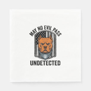 Guard Dog May No Evil Pass Vintage Vector Design Napkin