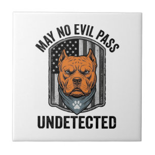 Guard Dog May No Evil Pass Vintage Vector Design Tile