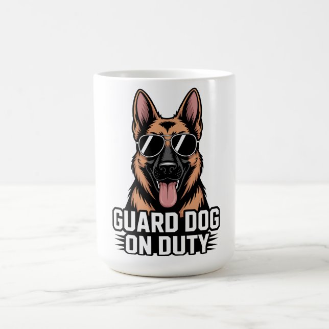 Guard Dog On Duty German Shepherd Sunglasses Gift Coffee Mug (Center)