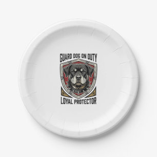Guard Dog Shirt Vintage Engraved Protector Art_1 Paper Plate