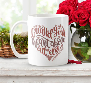 Guard Your Heart   Lovely Design Bible Verse Gift Coffee Mug