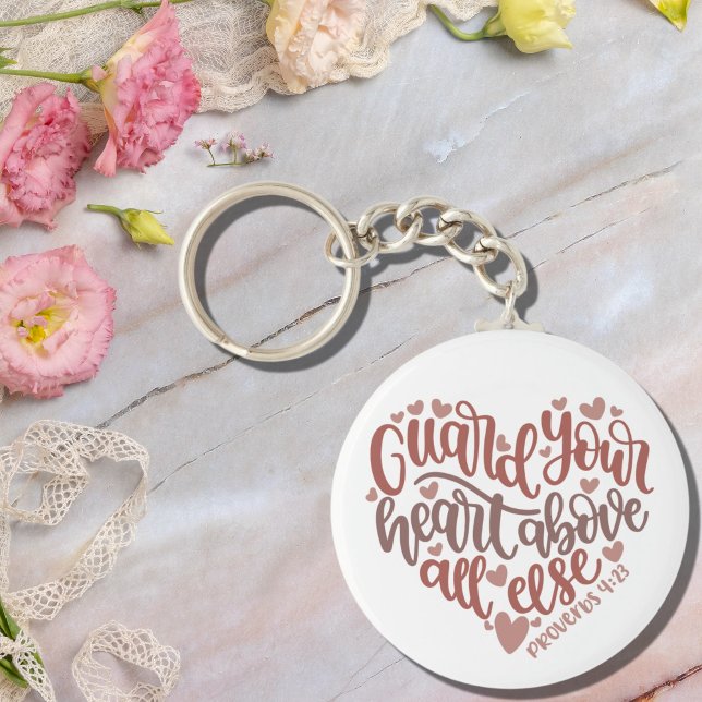 Guard Your Heart | Lovely Design Bible Verse Gift Key Ring (Creator Uploaded)