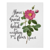 Guard your Heart - Vintage Rose, Proverbs 4:23