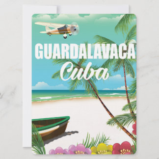 Guardalavaca beach vacation poster invitation