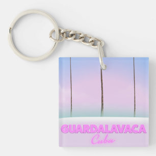Guardalavaca Cuban vintage travel poster Key Ring