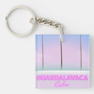 Guardalavaca Cuban vintage travel poster Key Ring