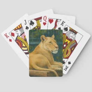 Guarded Rest – Lion Pair in Sanctuary Setting Playing Cards