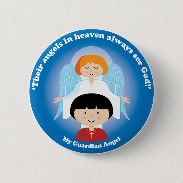 Guardian Angel 6 Cm Round Badge (Front)