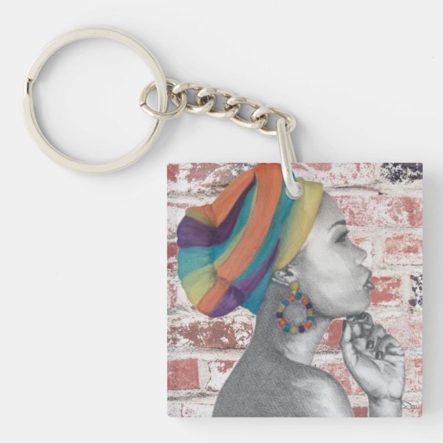 Guardian Angel Acrylic Keychain, (double-sided) Key Ring (Front)