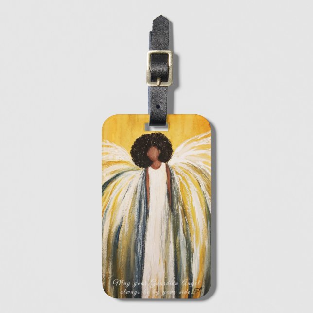 Guardian Angel Acrylic Luggage Tag (Front Vertical)