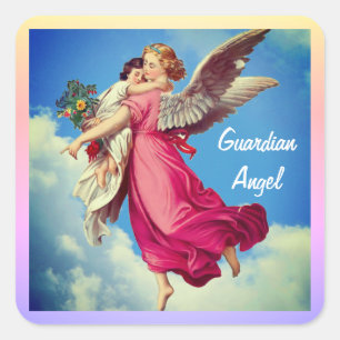 Guardian Angel And Child Inspirational  Square Sticker