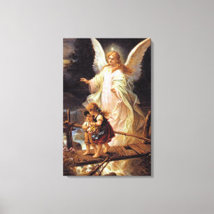 Guardian Angel and Children Canvas Print