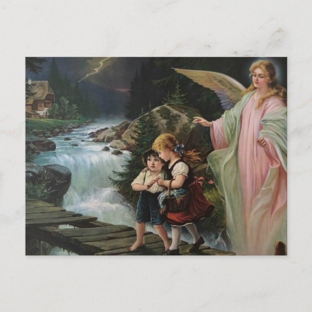 guardian angel and children Lindberg Bild Postcard (Front)