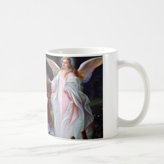 guardian angel and children on bridge coffee mug (Right)