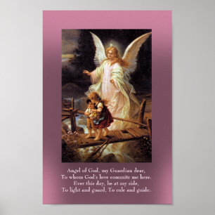 Guardian Angel and Two Children Poster