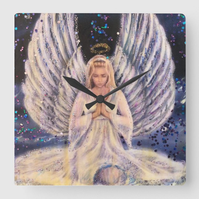 Guardian Angel, Antanenka Studio Home Collect Square Wall Clock (Front)