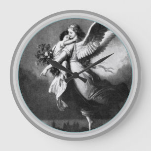 Guardian Angel At Night Large Clock