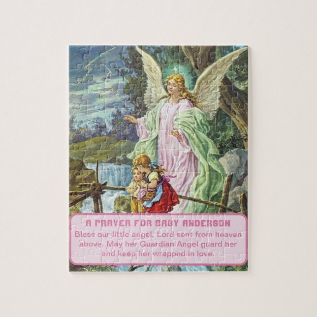Guardian Angel Baby Girl Keepsake Jigsaw Puzzle (Vertical)