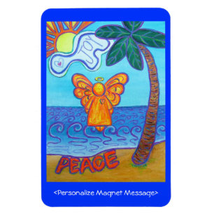 Guardian Angel Beach Art Custom Rectangle Magnets
