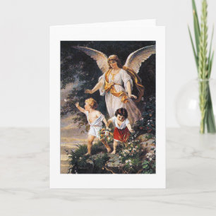 GUARDIAN ANGEL Bernhard Plockhorst 1886 Card