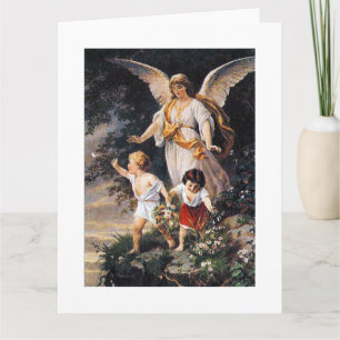GUARDIAN ANGEL Bernhard Plockhorst 1886 Card