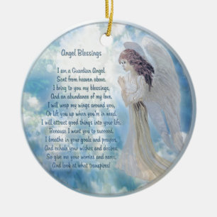 Guardian Angel Blessings Ceramic Ornament