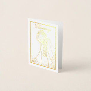 Guardian angel blessings foil card