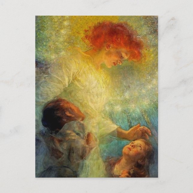 “Guardian Angel” by Franz Dvorak Postcard (Front)