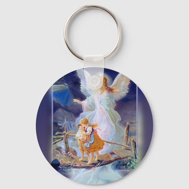 Guardian Angel, Children and Bridge Key Ring (Front)