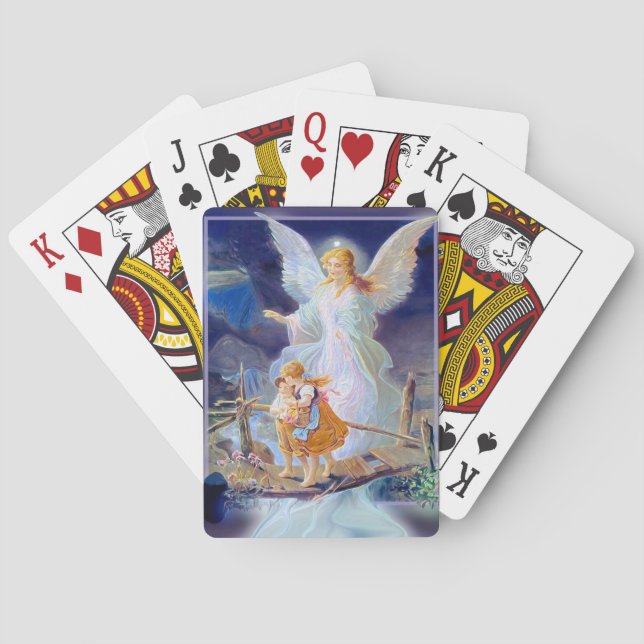 Guardian Angel, Children and Bridge Playing Cards (Back)