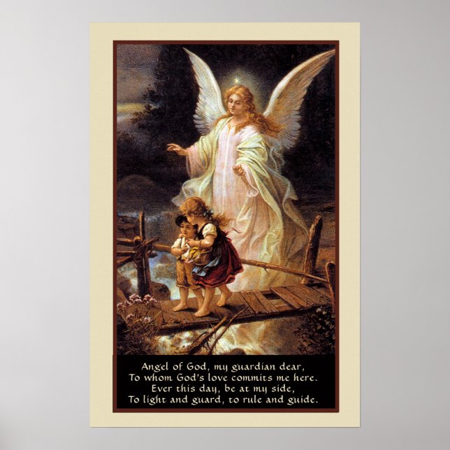 Guardian Angel, Children, Bridge and Poem Poster (Front)
