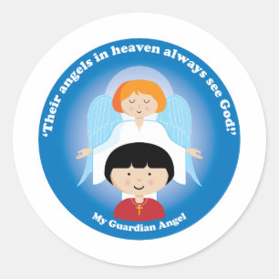 Guardian Angel Classic Round Sticker
