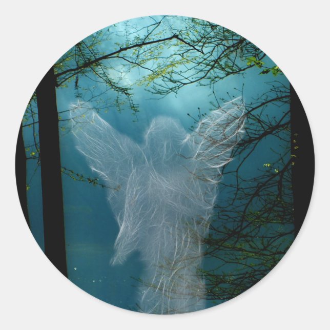 Guardian Angel Classic Round Sticker (Front)