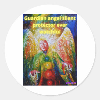Guardian angel classic round sticker