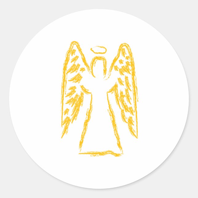 Guardian Angel Classic Round Sticker (Front)