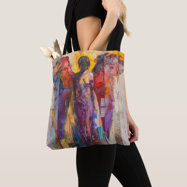 Guardian Angel Colourful Expressionism Tote Bag (Close Up)